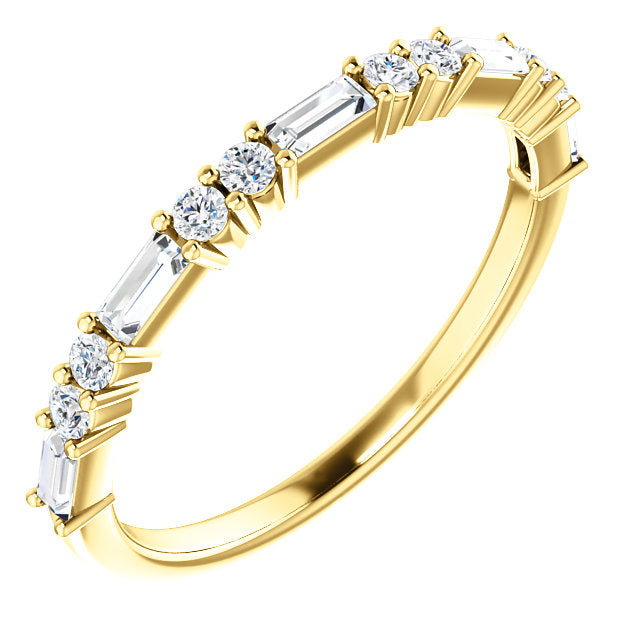 14K Gold 1/4 CTW Baguette Natural Diamond Wedding or Stackable Ring
