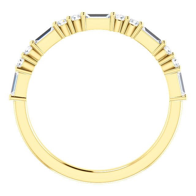 14K Gold 1/4 CTW Baguette Natural Diamond Wedding or Stackable Ring