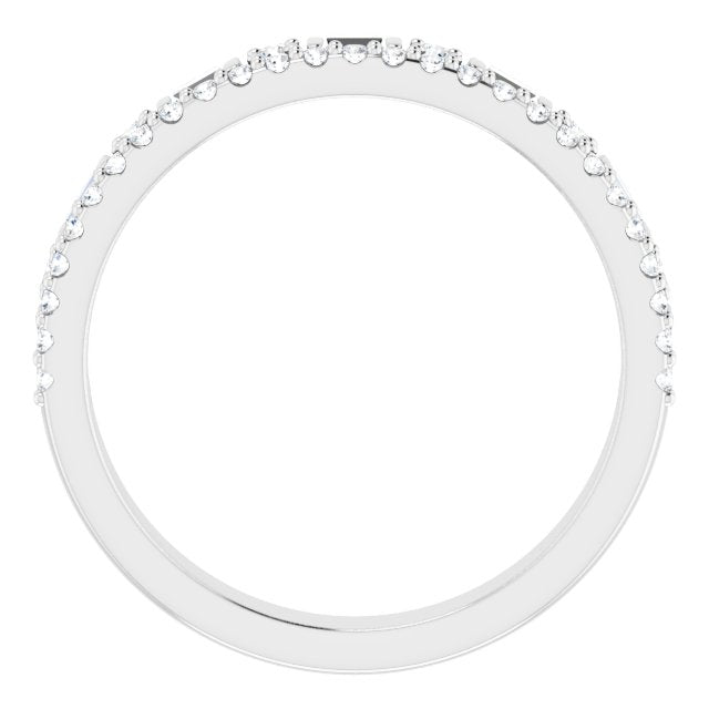 14K White 1/2 CTW Diamond Double Stacked Band