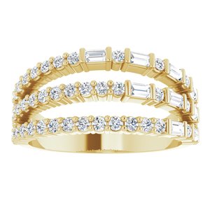 14K White 7/8 CTW Natural Diamond Stacked Ring