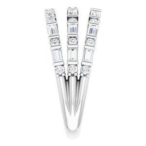 14K White 7/8 CTW Natural Diamond Stacked Ring