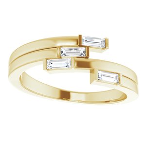 Beautiful 14k White Gold Geometric Ring , this ring has 4 diamond with a total 1/4 carat in Baguette Diamonds measuring 3.75 x 1.50 mm 