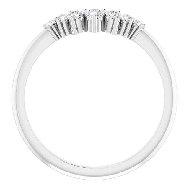 14K White 1/5 CTW Natural Diamond Petite Contoured Band