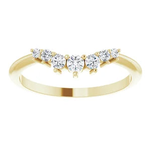 14K White 1/5 CTW Natural Diamond Petite Contoured Band