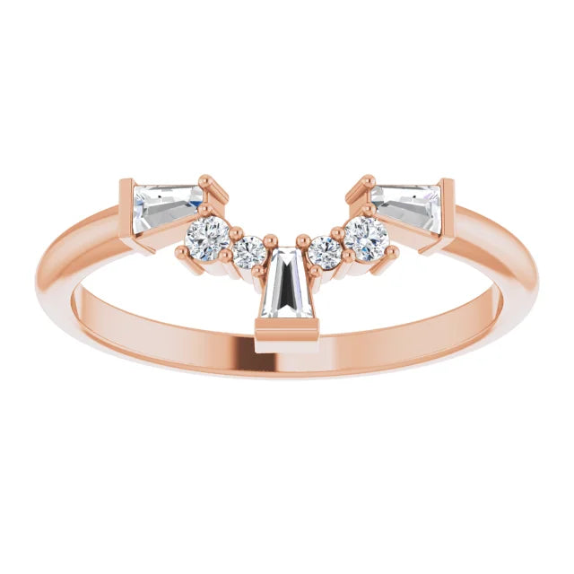 Diamond Contour Band, wedding Band 