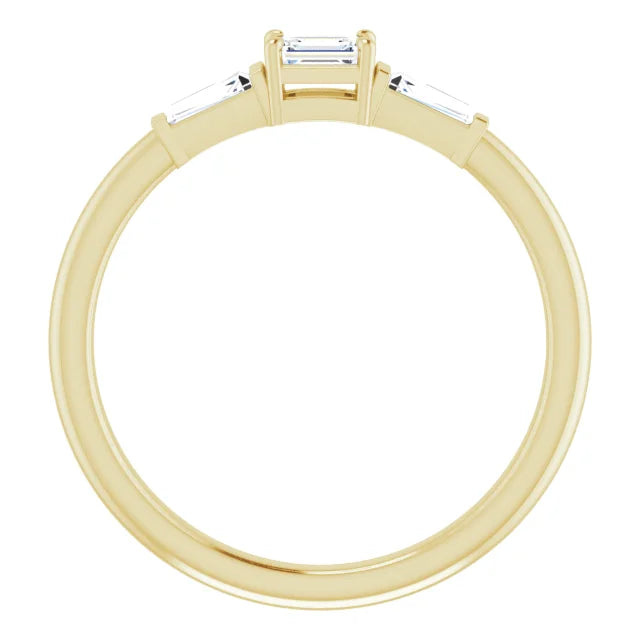 14k Yellow Gold 1/4 CTW Baguette Natural Diamond Stackable Ring