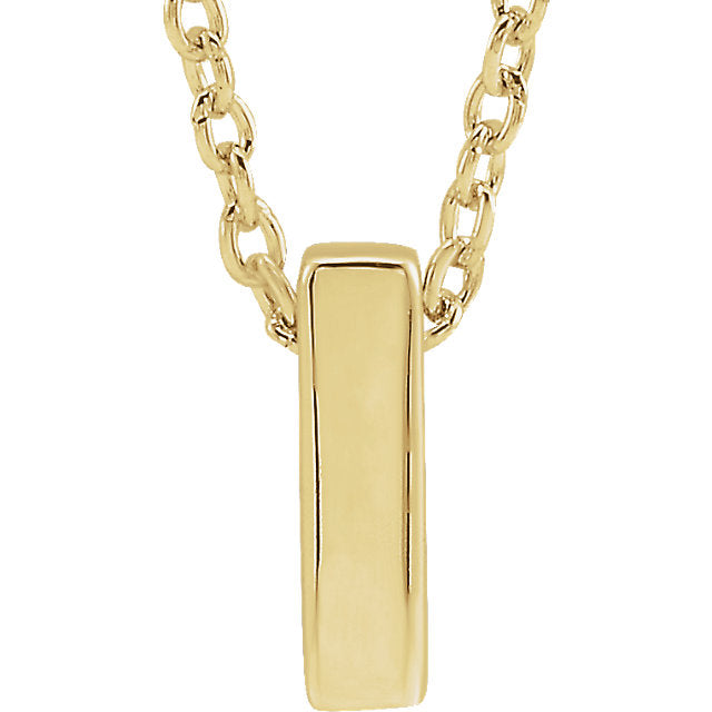 14k Yellow Gold Block Initial Pendant Slide