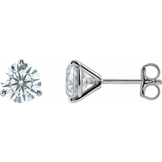 3 Carat Lab Diamond Studs in 14k White Gold- Color D-F+ , Clarity VS+