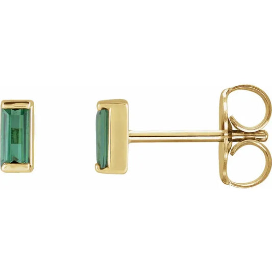 Green Tourmaline Studs 