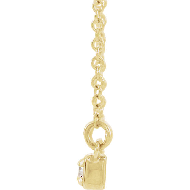 14k Rose Gold 1/5 Carat Diamond Bar Pendant, available in White and Yellow Gold and Platinum