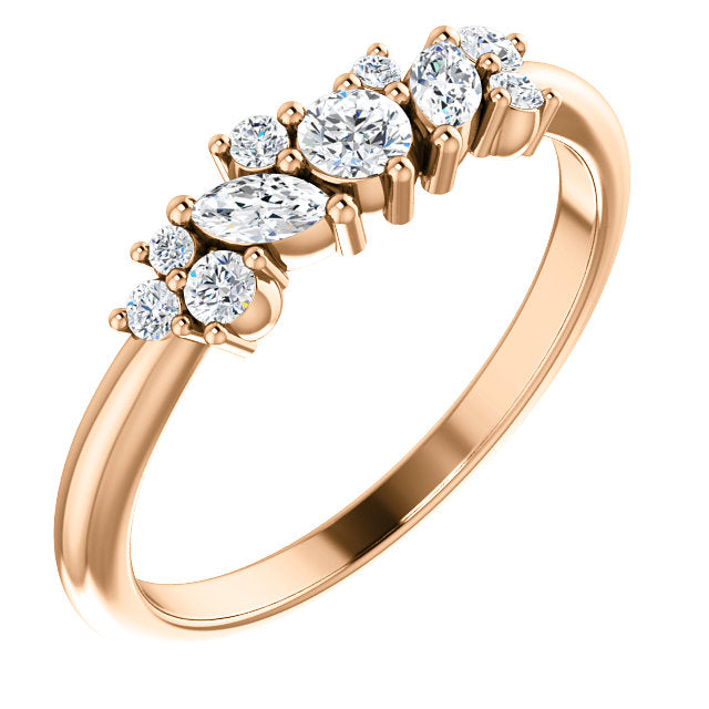 14k Gold 1/3 Natural Diamond Cluster Diamond Ring