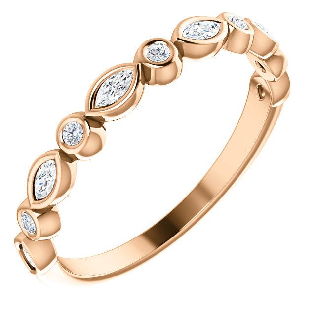 14K Gold 1/4 CTW Diamond  Wedding or Stackable Ring