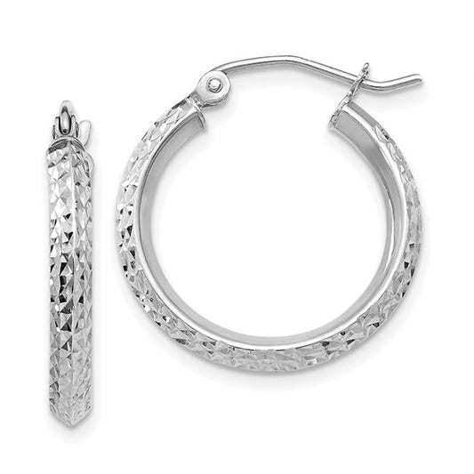 Diamond-cut Hoop Earrings