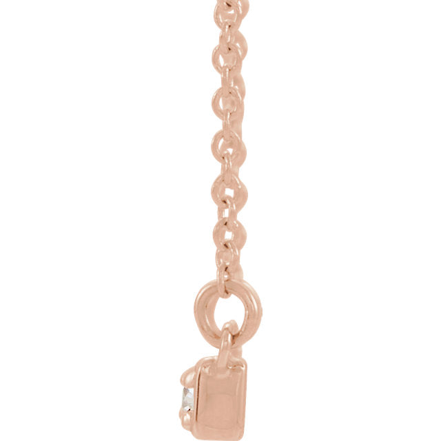 14k Rose Gold 1/5 Carat Diamond Bar Pendant, available in White and Yellow Gold and Platinum