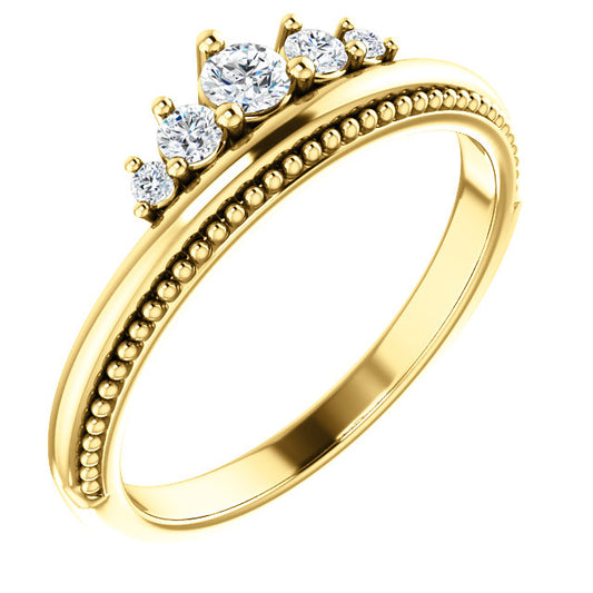 14K Gold 1/5 CTW Diamond Stackable Diamond Ring