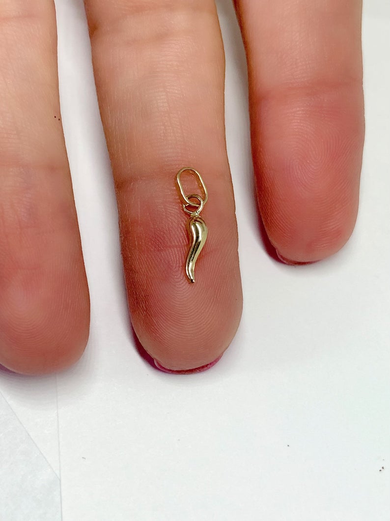 Tiny Italian Horn , 14k Gold Italian Horn , Italian Horn in San Diego 