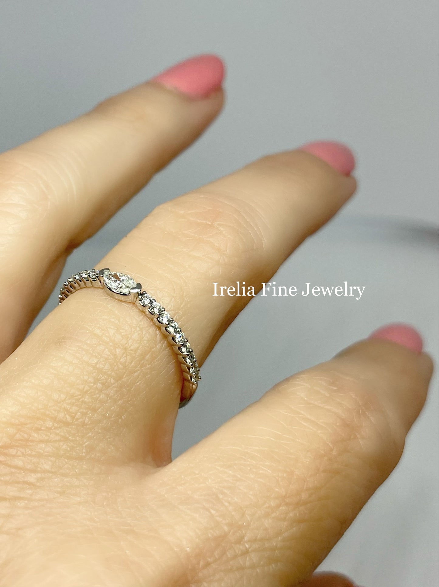 14K White Gold 1/4 CTW Marquise Natural Diamond Anniversary Band or Stackable Ring