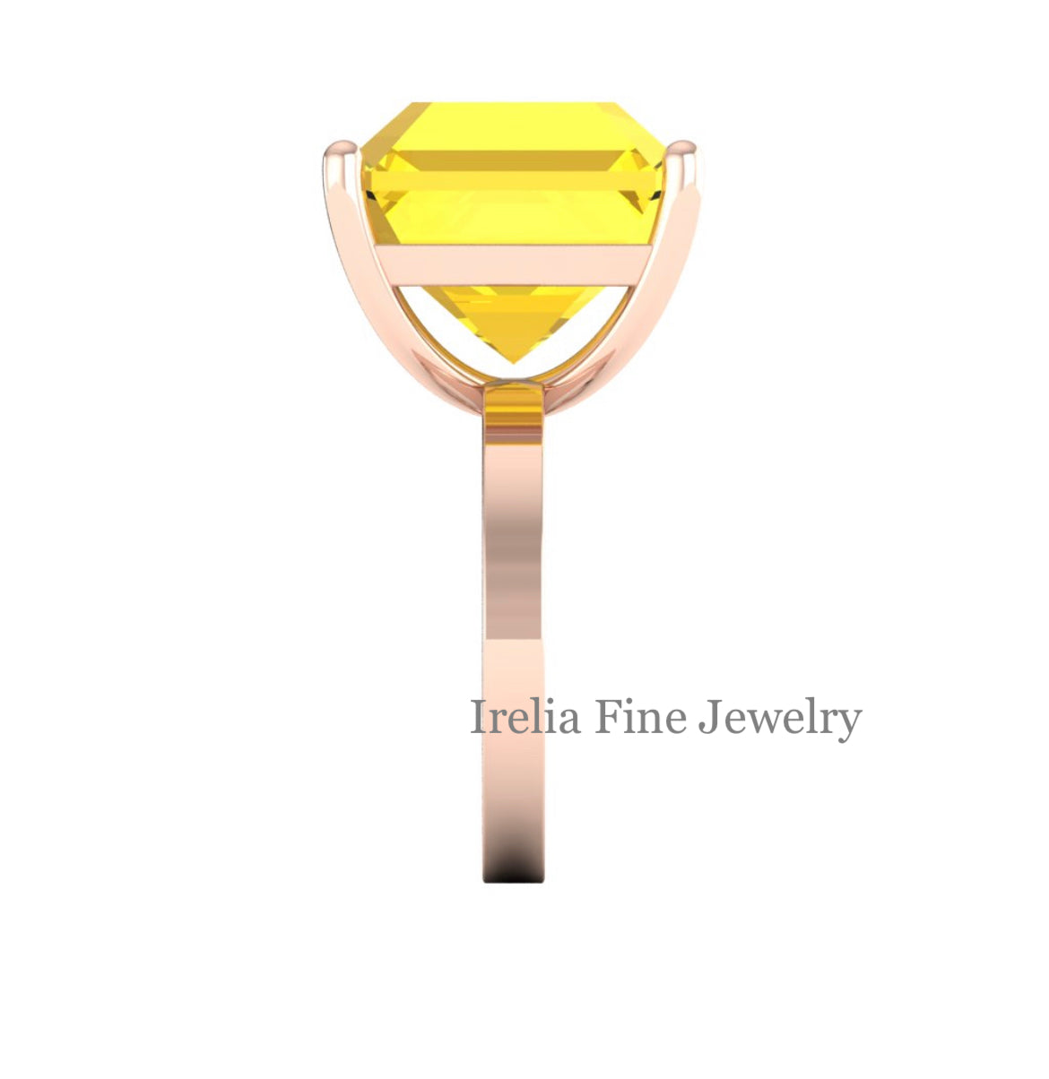 Custom 14k Rose Gold Solitaire Ring - Ametrine Gemstone Provided by Client