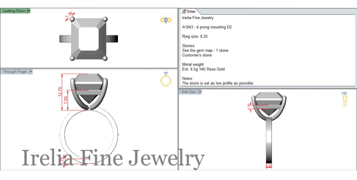 Custom 14k Rose Gold Solitaire Ring - Ametrine Gemstone Provided by Client