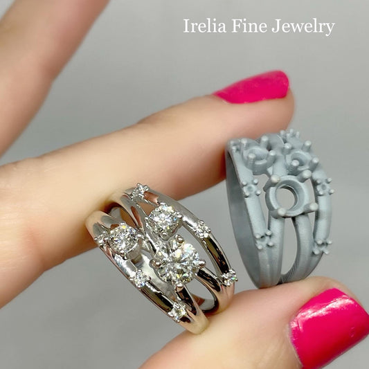 Redesign Engagement Ring & Band to Custom Create a Ring Hand Ring