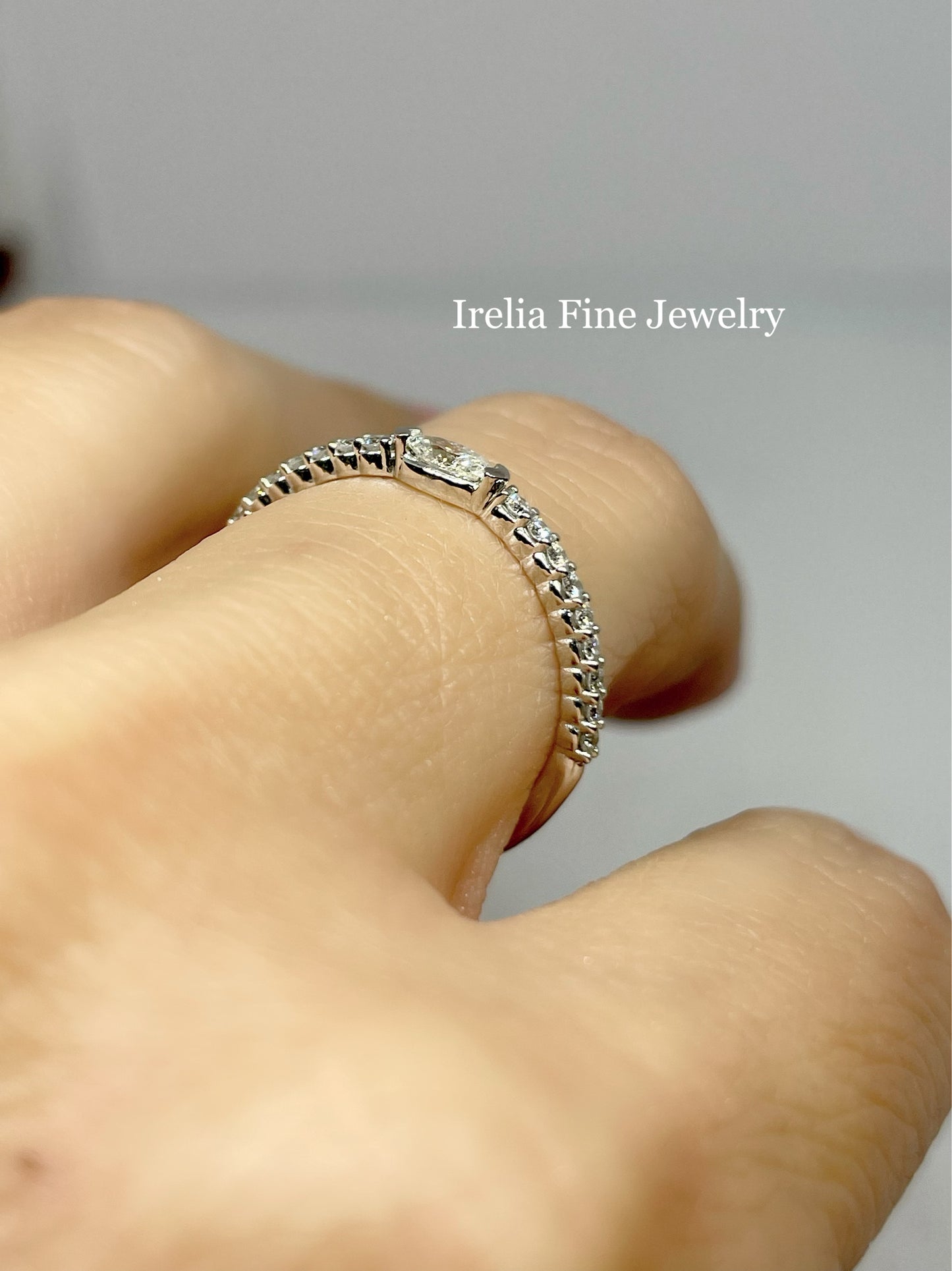 14K White Gold 1/4 CTW Marquise Natural Diamond Anniversary Band or Stackable Ring