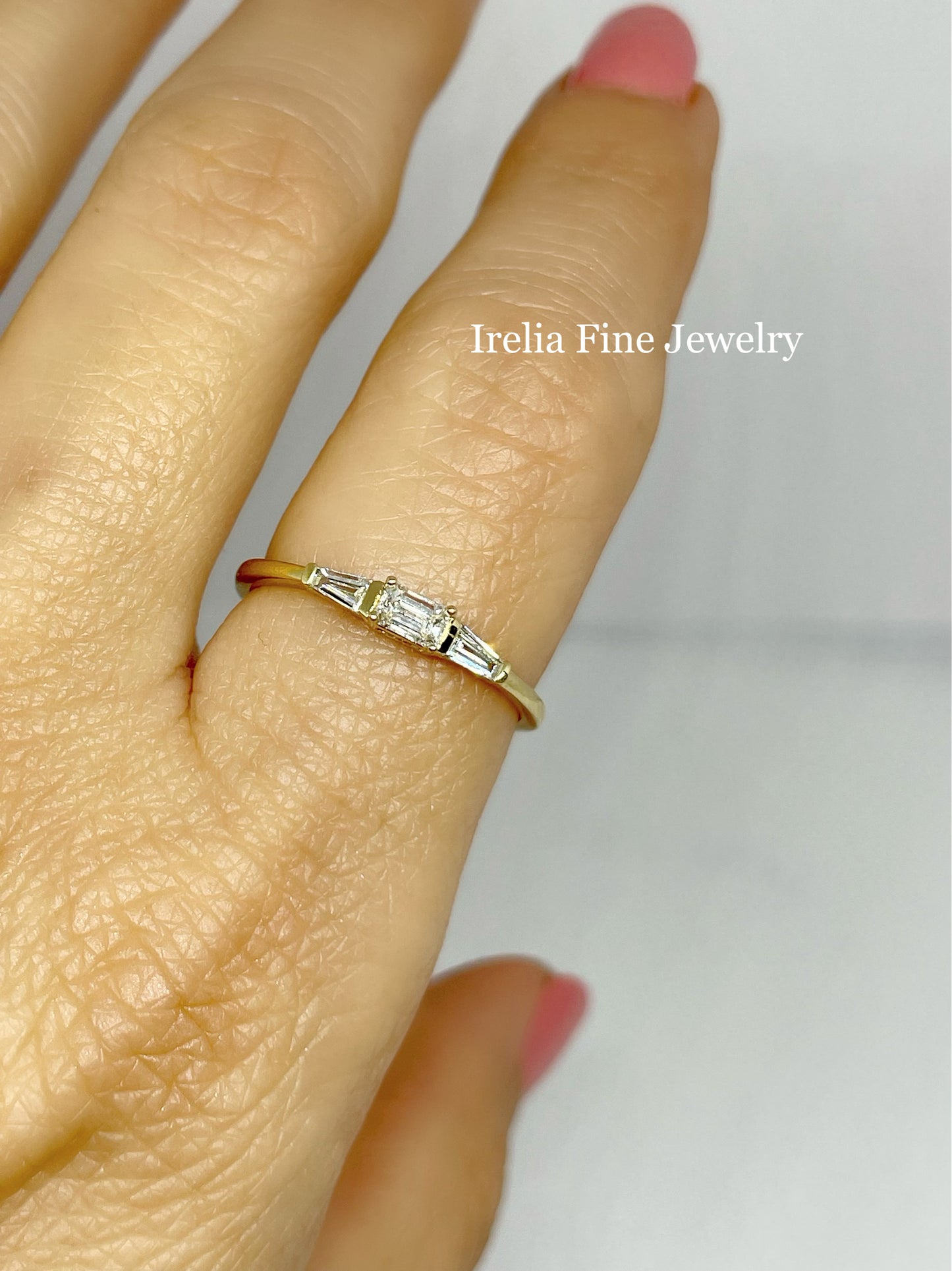 14k Yellow Gold 1/4 CTW Baguette Natural Diamond Stackable Ring