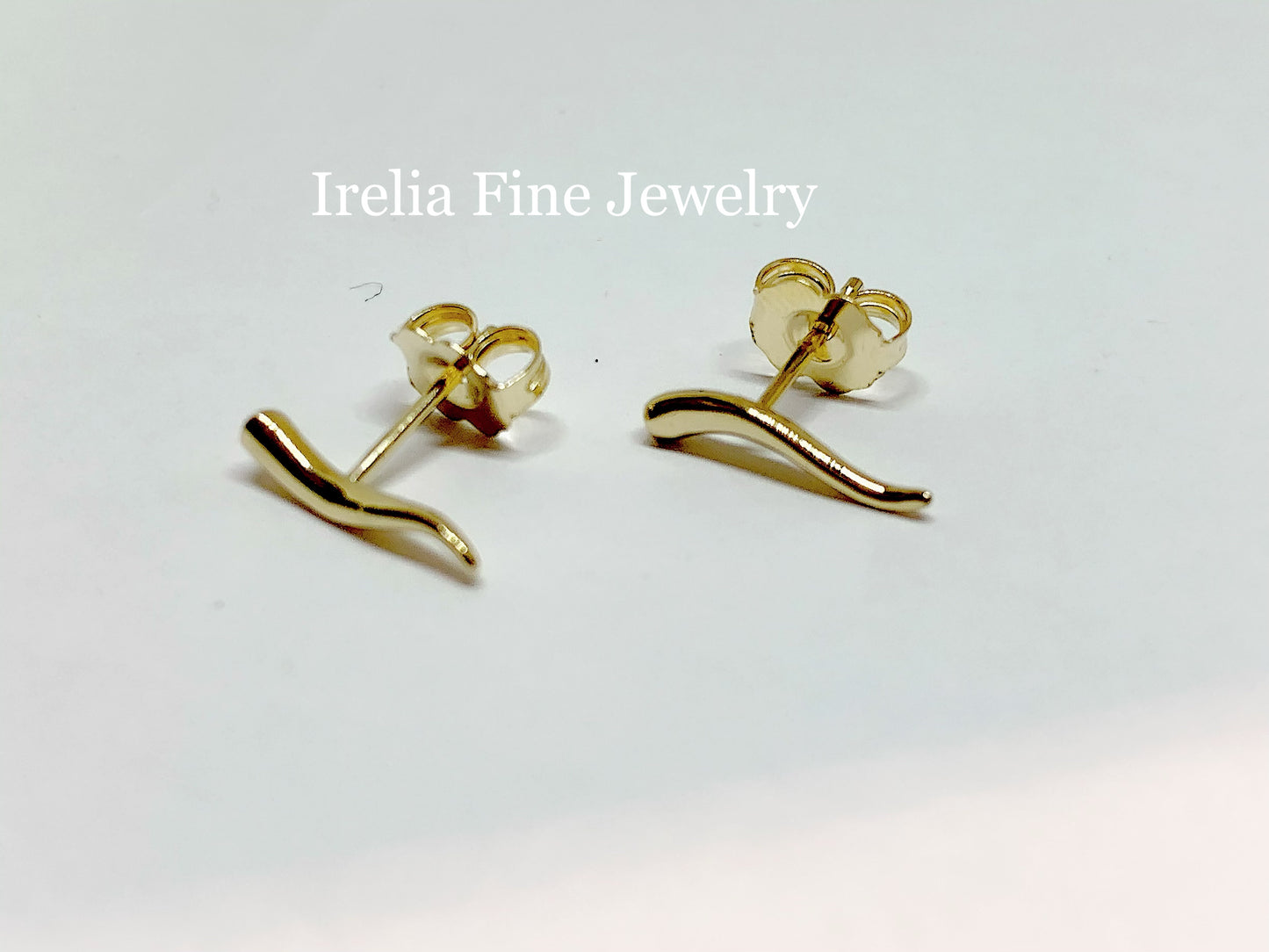 Small Gold Italian Horn earrings Studs 
