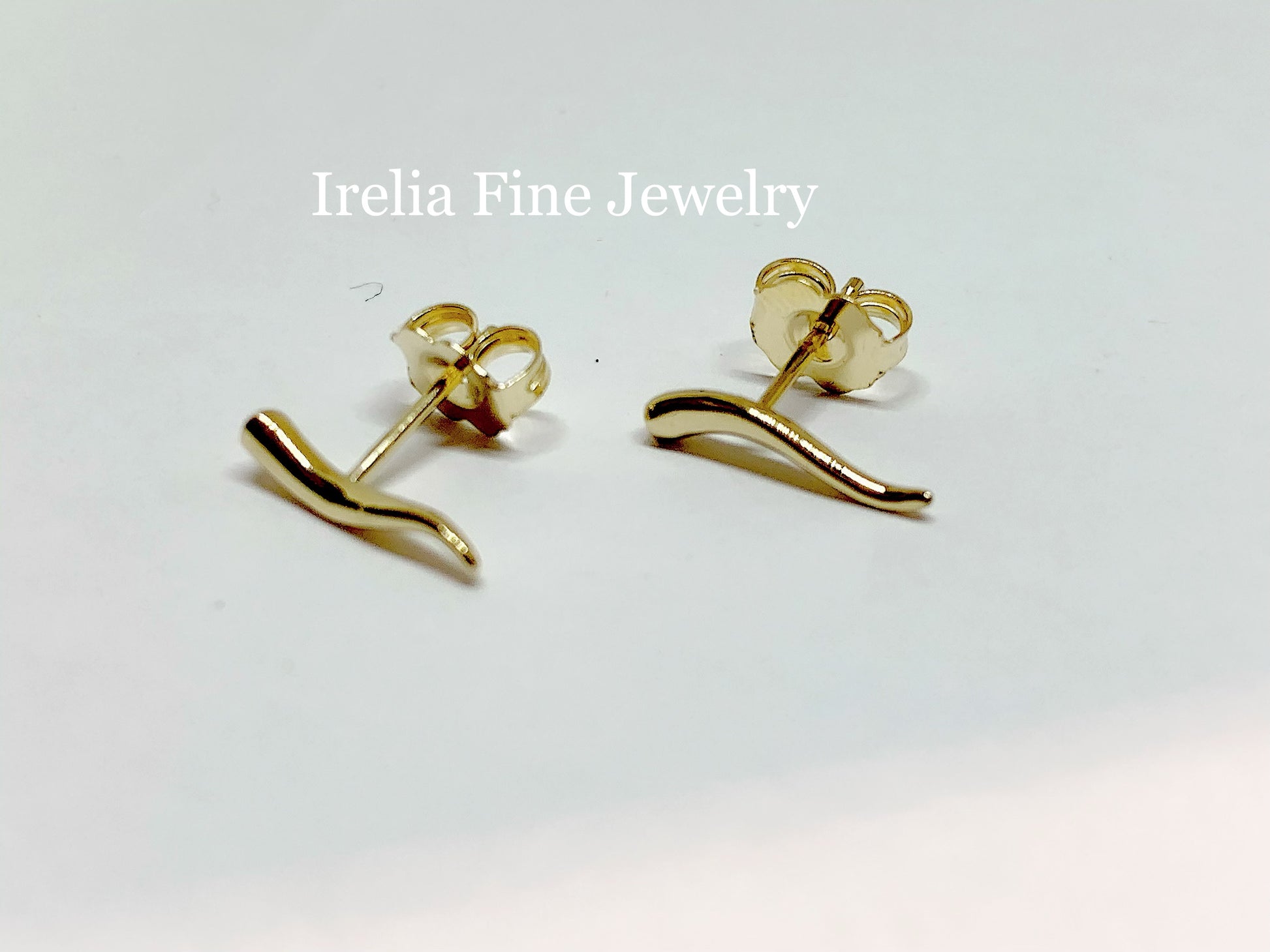 Small Gold Italian Horn earrings Studs 