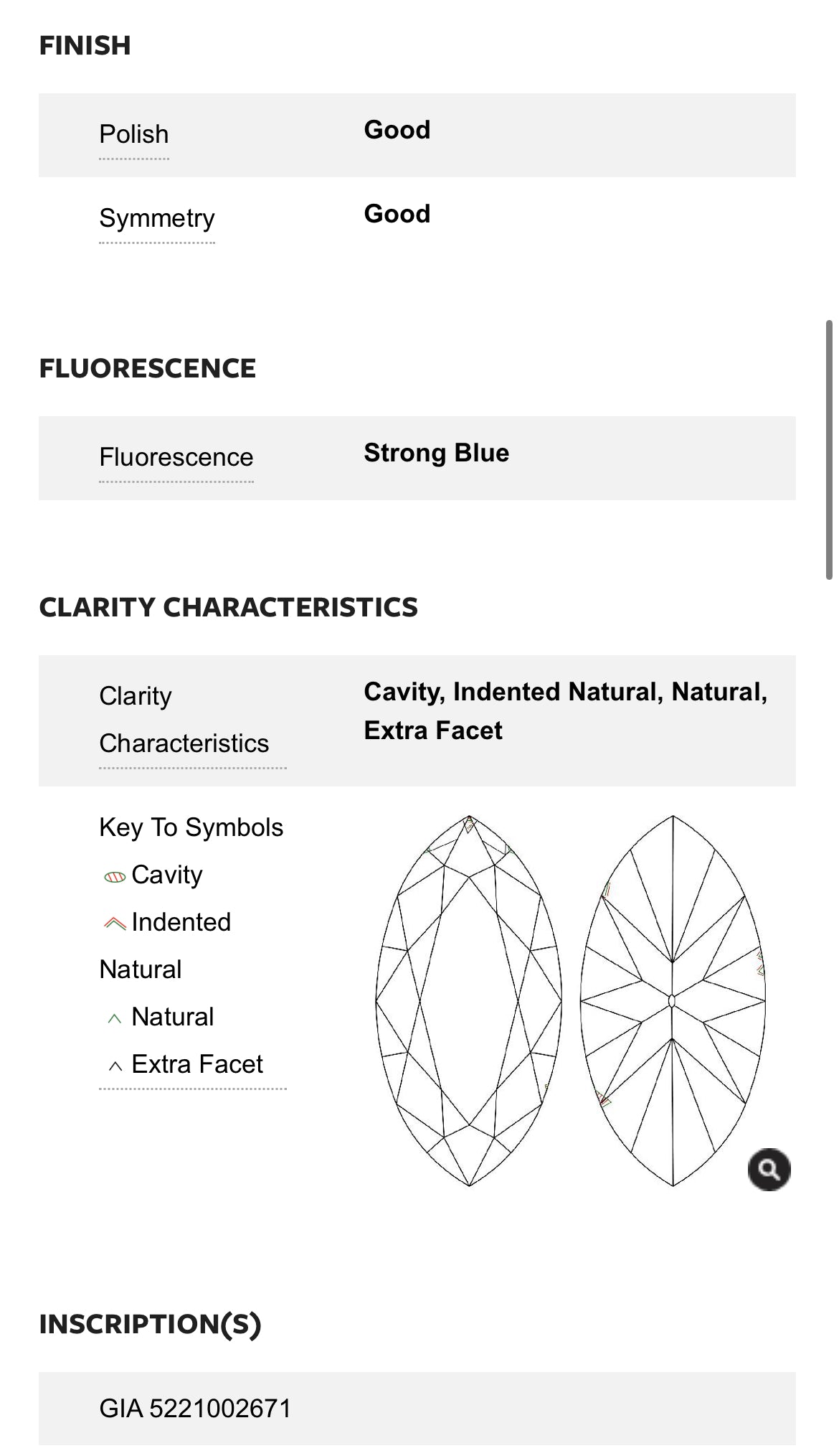 1.03 carat Marquise Diamond G, VS1 , GIA CERTIFICATE 5221002671