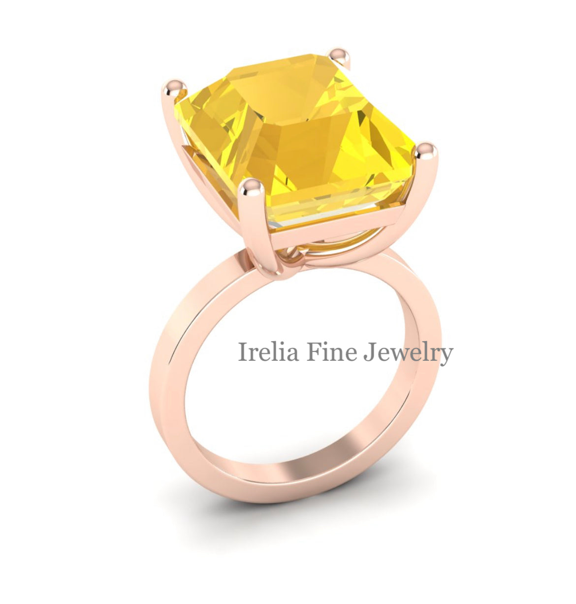 Custom 14k Rose Gold Solitaire Ring - Ametrine Gemstone Provided by Client