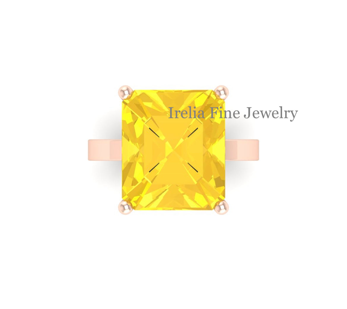 Custom 14k Rose Gold Solitaire Ring - Ametrine Gemstone Provided by Client