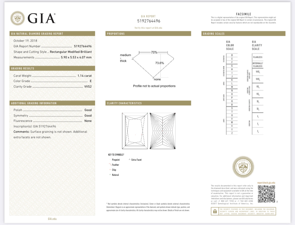 1.14 Carat Princess Cut Diamond E , VVS2 , GIA Certified 5192764496   //