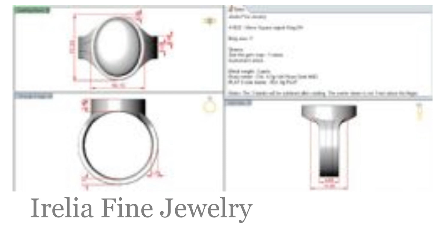 Custom Two-Tone Signet Ring in 14k Rose Gold & Platinum - Family Crest Stone Provided By Client