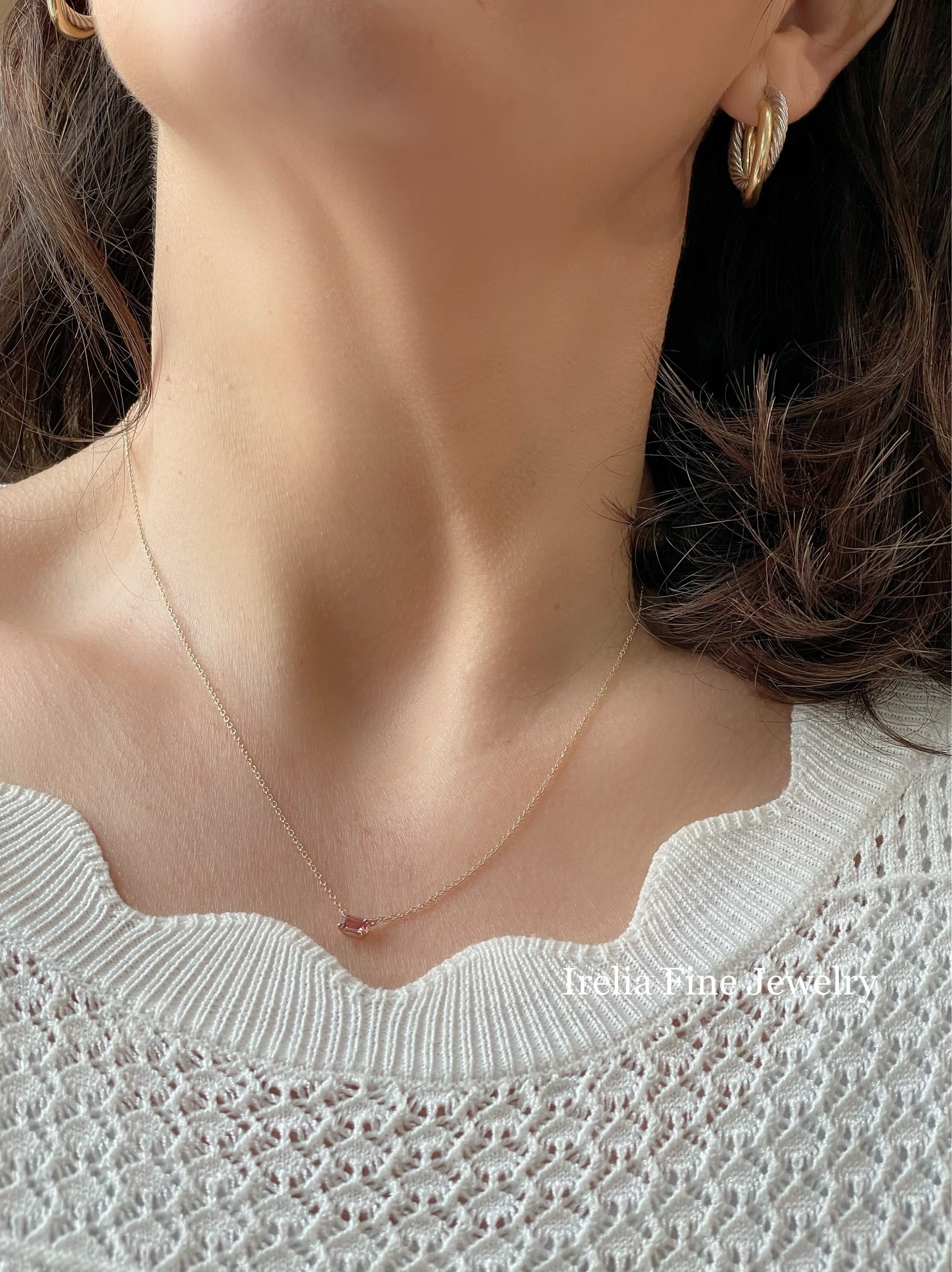 Pink Tourmaline Tiny Pendant 