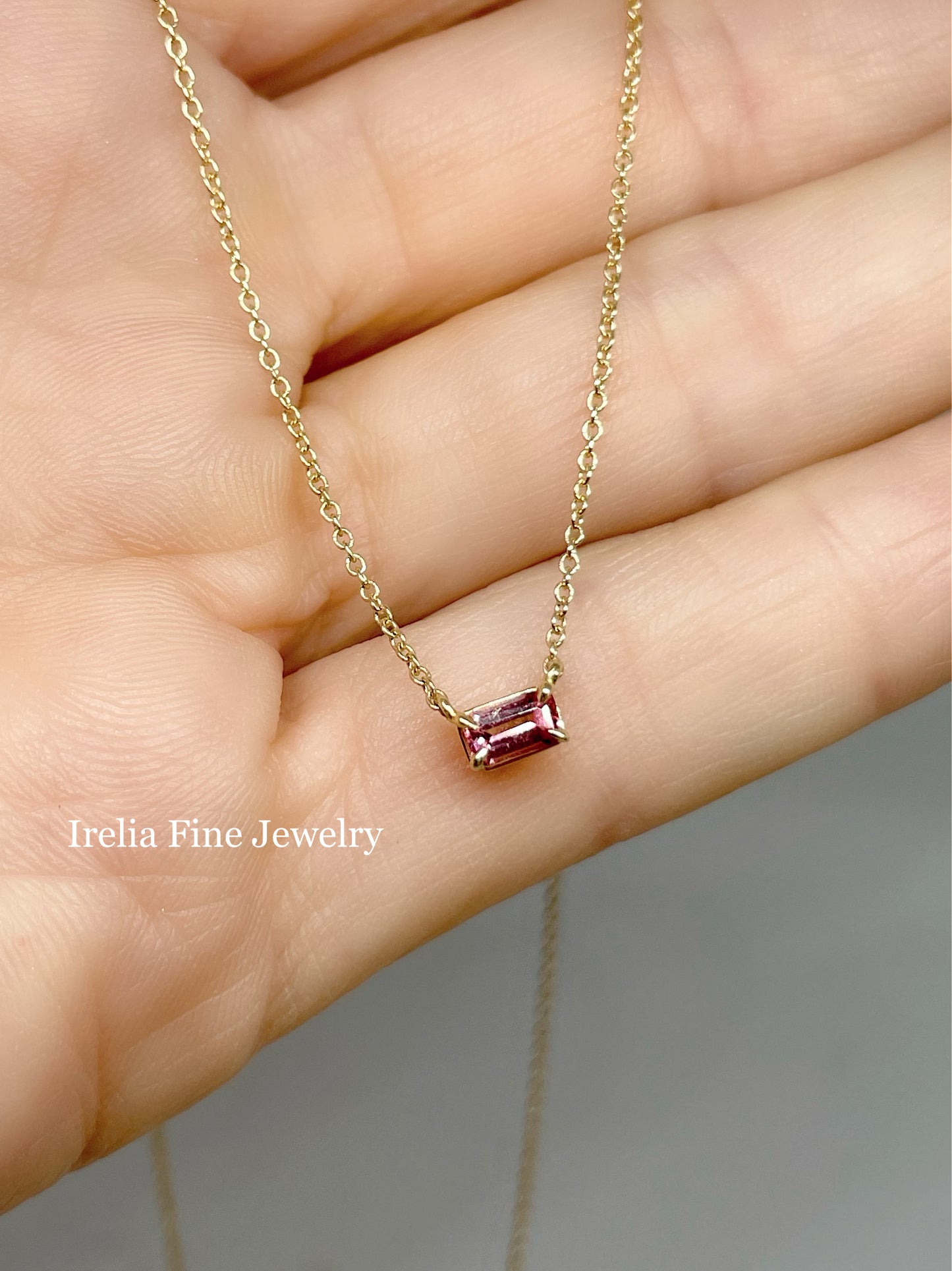 Pink Tourmaline Tiny Pendant 
