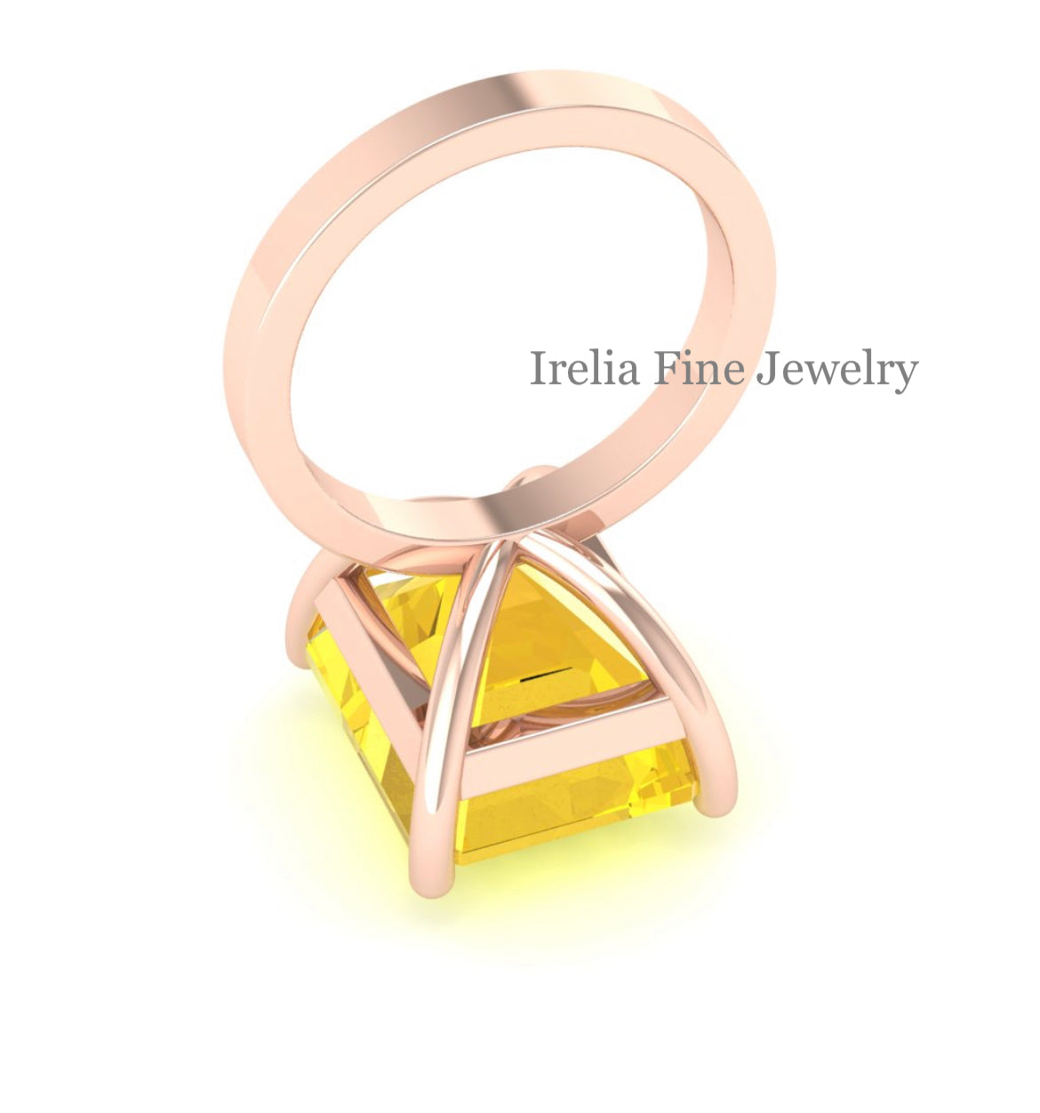 Custom 14k Rose Gold Solitaire Ring - Ametrine Gemstone Provided by Client