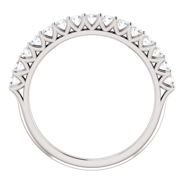 14K Gold 1/2 CTW Diamond Shared Prong Wedding or Stackable Ring